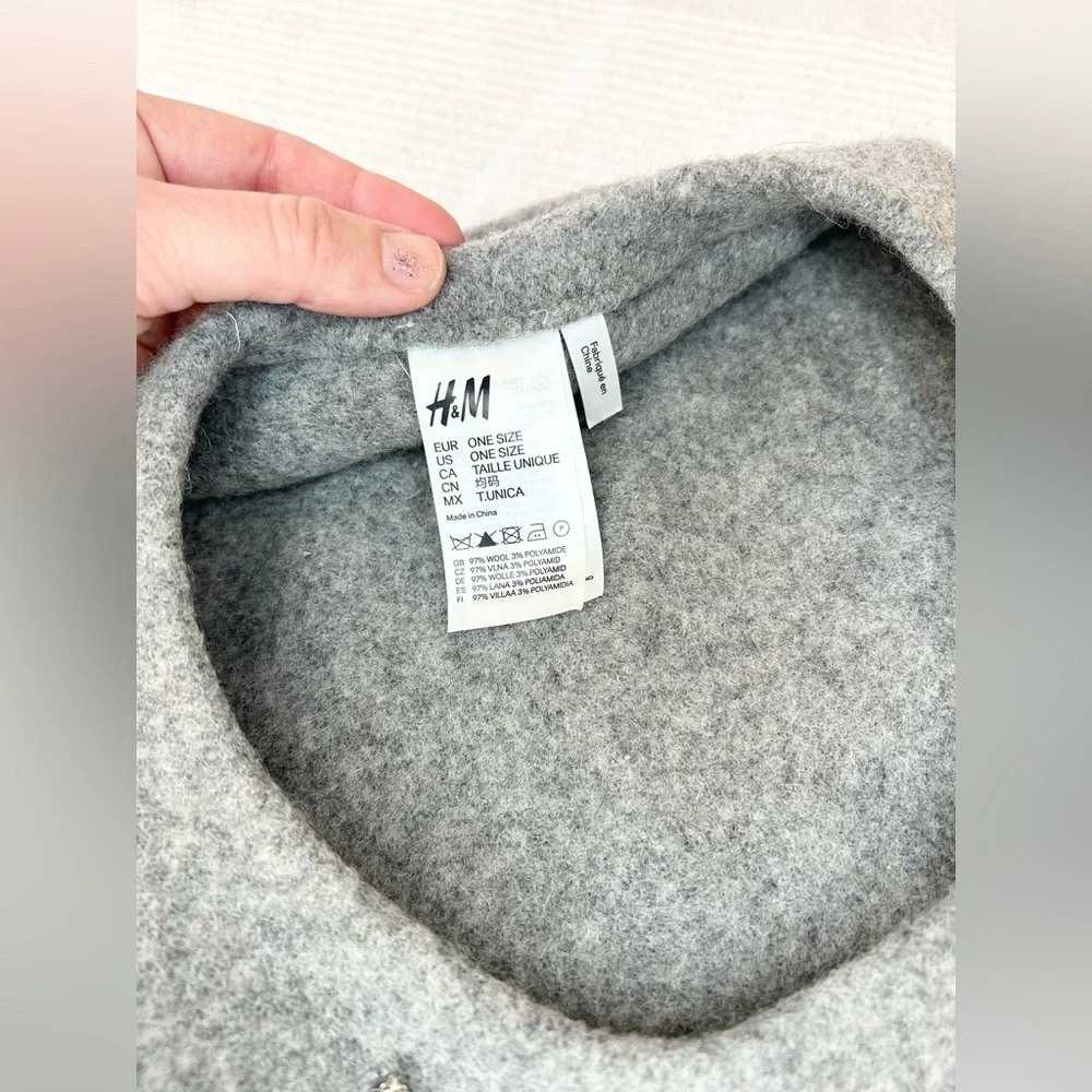 H&M Felted Wool Rhinestone Beret - Picture 10 of 14